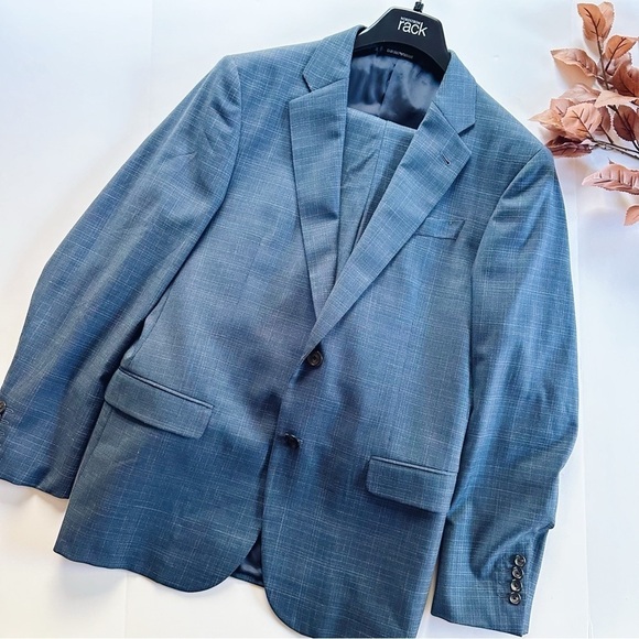 Emporio Armani G Line Deco Blue Suit 100% Virgin Wool - Picture 4 of 16